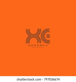 Letters X U, X & U joint logo icon. Stroke letter vector element.
