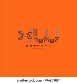 Letters X W, X & W joint logo icon. Stroke letter vector element.
