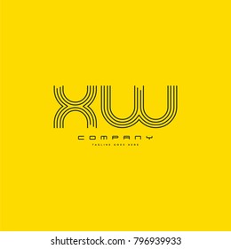Letters X W, X & W joint logo icon. Stroke letter vector element.
