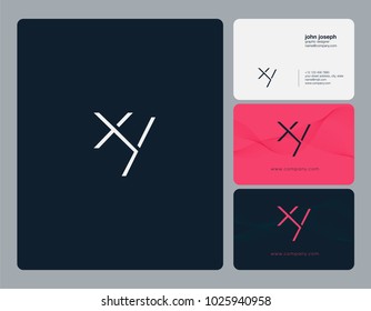 Letters X Y, X & Y joint logo icon with business card vector template.
