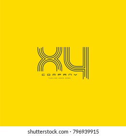 Letters X & Y joint logo icon. Stroke letter vector element.
