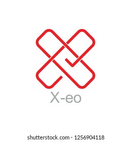 letters Xeo linked lines logo