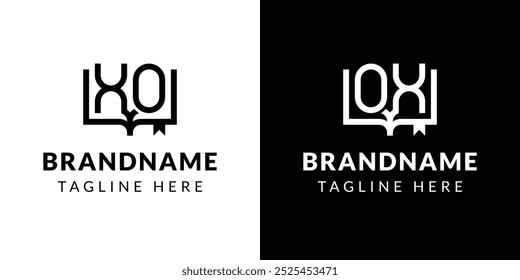 Letters XO and OX Book Logo, suitable for business related to book with OX or XO initials