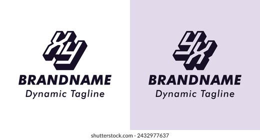 Letters XY and YX 3D Monogram Logo, Suitable for business with XY or YX initials