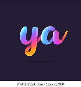 Letters Y A, Y & A 3D logo, multi colour gradient letters icon vector template.