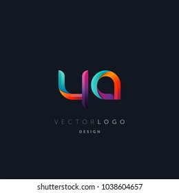 Letters Y A, Y & A logo, multi colour letters icon vector template.

