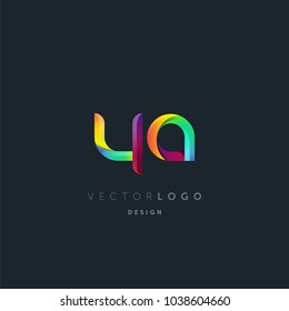 Letters Y A, Y & A logo, multi colour letters icon vector template.

