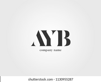 Letters A Y B logo icon vector template.