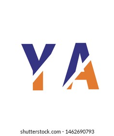 
letters y and a in blue and orange