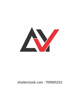 letters a y with check symbol vector