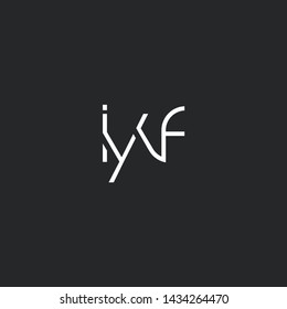 Letters I Y F Joint logo icon vector element.