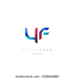 Letters Y F, Y & F logo, multi colour letters icon vector template.

