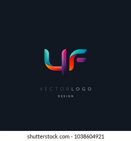 Letters Y F, Y & F logo, multi colour letters icon vector template.

