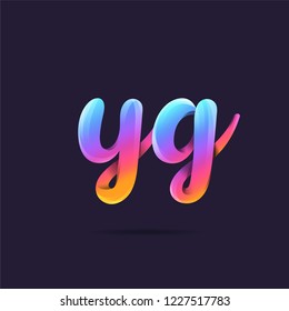 Letters Y G, Y & G 3D logo, multi colour gradient letters icon vector template.