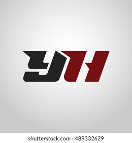 The letters Y and H logo automotive black and red colored