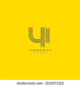 Letters Y I, Y & I joint logo icon. Stroke letter vector element.