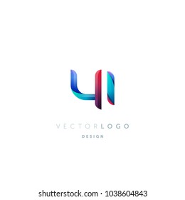Letters Y I, Y & I logo, multi colour letters icon vector template.

