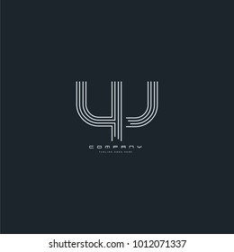 Letters Y J, Y & J joint logo icon. Stroke letter vector element.