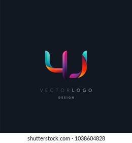 Letters Y J, Y & J logo, multi colour letters icon vector template.

