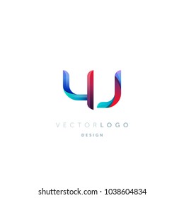 Letters Y J, Y & J logo, multi colour letters icon vector template.

