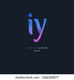 Letters I & Y joint logo icon vector element.