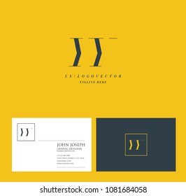 Letters Y Y, Y & Y joint logo icon with business card vector template.
