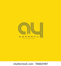 Letters A & Y joint logo icon. Stroke letter vector element.