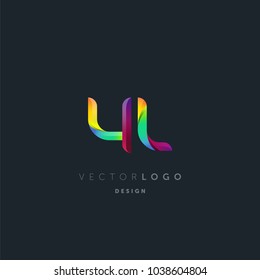 Letters Y L, Y & L logo, multi colour letters icon vector template.


