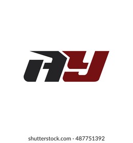 The letters A and Y logo automotive black and red colored
