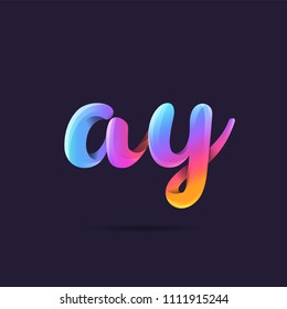 Letters A Y, A & Y logo, multi colour letters icon vector template.
