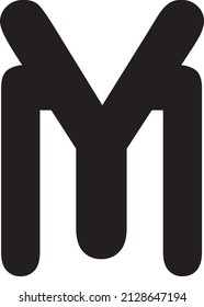 letters y and m. this vector can be used as inspiration or can be used