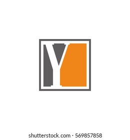 Letters Y orange gray