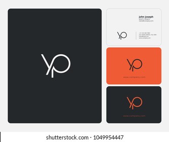 Letters Y P, Y & P joint logo icon with business card vector template.