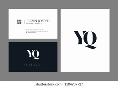 Letters Y & Q joint logo icon with business card vector template.
