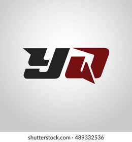 The letters Y and Q logo automotive black and red colored