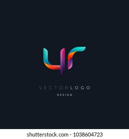 Letters Y R, Y & R logo, multi colour letters icon vector template.

