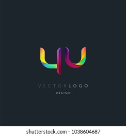 Letters Y U, Y & U logo, multi colour letters icon vector template.

