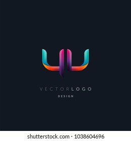 Letters Y V, Y & V logo, multi colour letters icon vector template.


