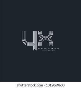 Letters Y X, Y & X joint logo icon. Stroke letter vector element.
