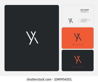 Letters Y X, Y & X joint logo icon with business card vector template.