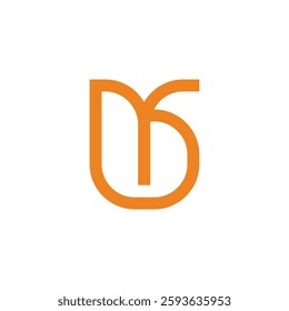 letters yb simple linked yellow cute logo vector 