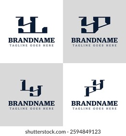 Letters YL LY YP PY Monogram Logo Set, for business with LY YL PY YP initials