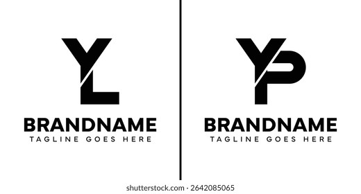 Letters YL and YP Monogram Logo Set, suitable for any business with YL LY YP PY initials