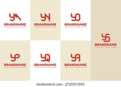 Letters YM YN YO YP YQ YR YS Logo Monogram Set, for MY NY OY PY QY RY SY initials