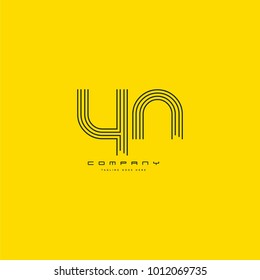 Letters YN, Y & N joint logo icon. Stroke letter vector element.
