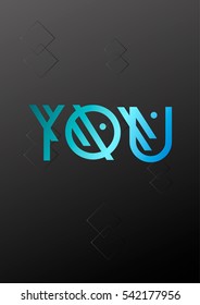 Letters YOU logo icon design