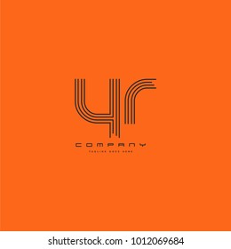 Letters YR, Y & R joint logo icon. Stroke letter vector element.
