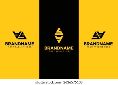 Letters YS and SY Triangle Logo, suitable for any business with YS or SY initials