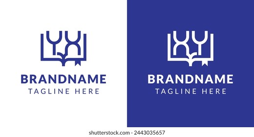 Letters YX and XY Book Logo, suitable for business related to book with YX or XY initials