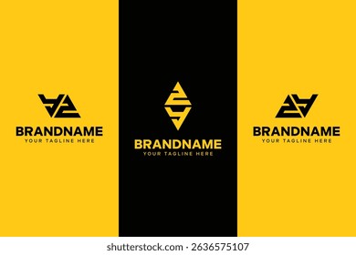 Letters YZ and ZY Triangle Logo, suitable for any business with YZ or ZY initials